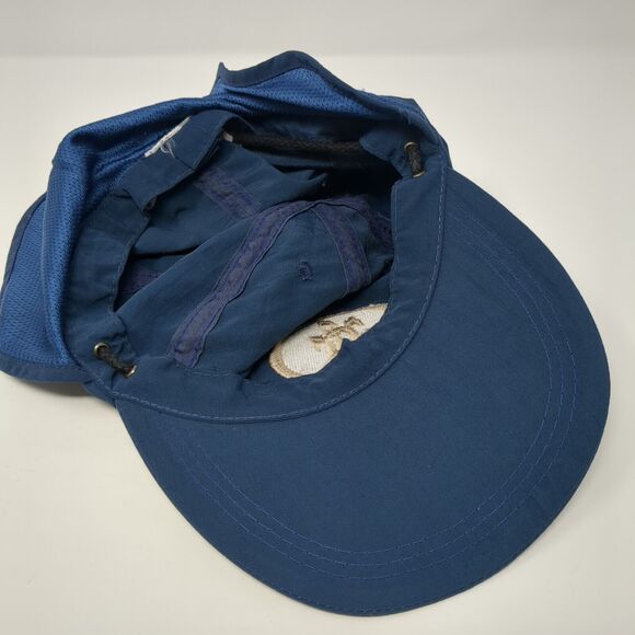 Unbranded Trapper Hat Blue One Size Adjustable Drawstring Ear Flaps 6 Panel - Picture 7 of 8